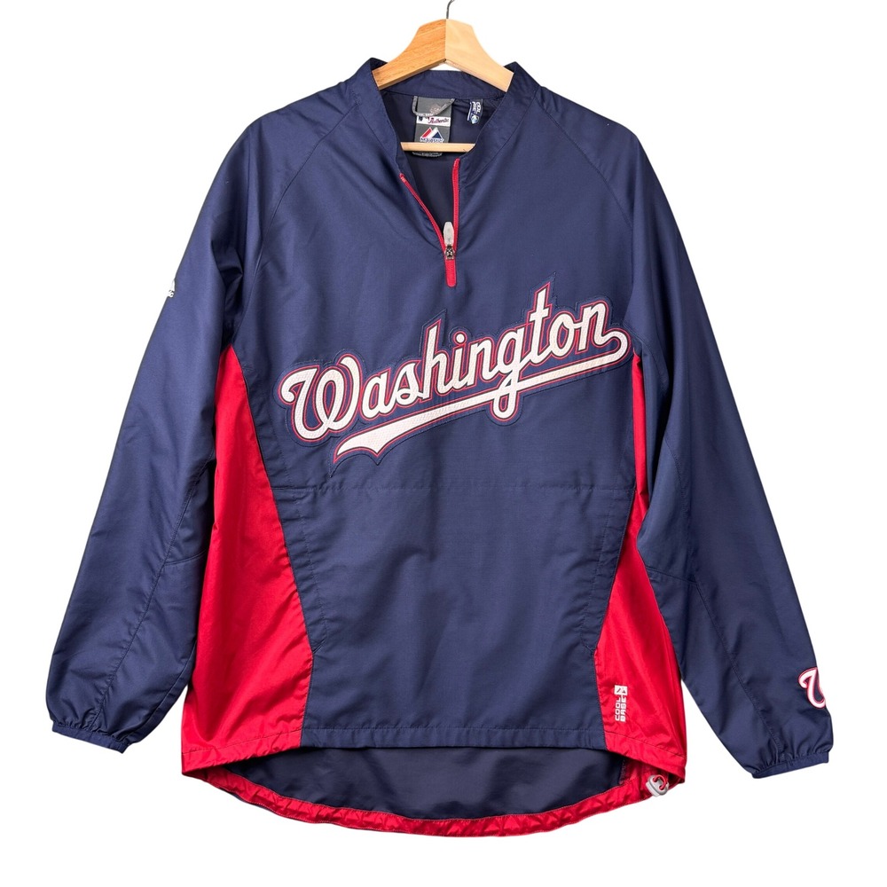 Majestic Washington Nationals‎ MLB Cool Base Quarter Zip Pullover Windbreaker S